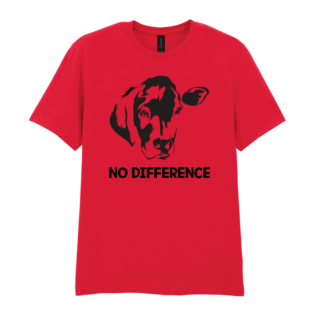 IPRINTOP No Difference Graphic T-Shirt in Red - cow and dog face illustration