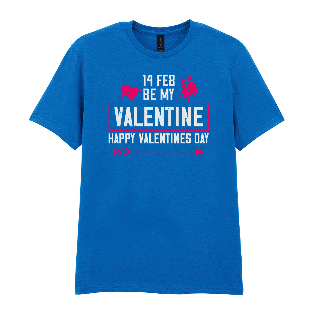 IPRINTOP Be My Valentine Graphic T-Shirt in Royal - decorative love-themed lettering
