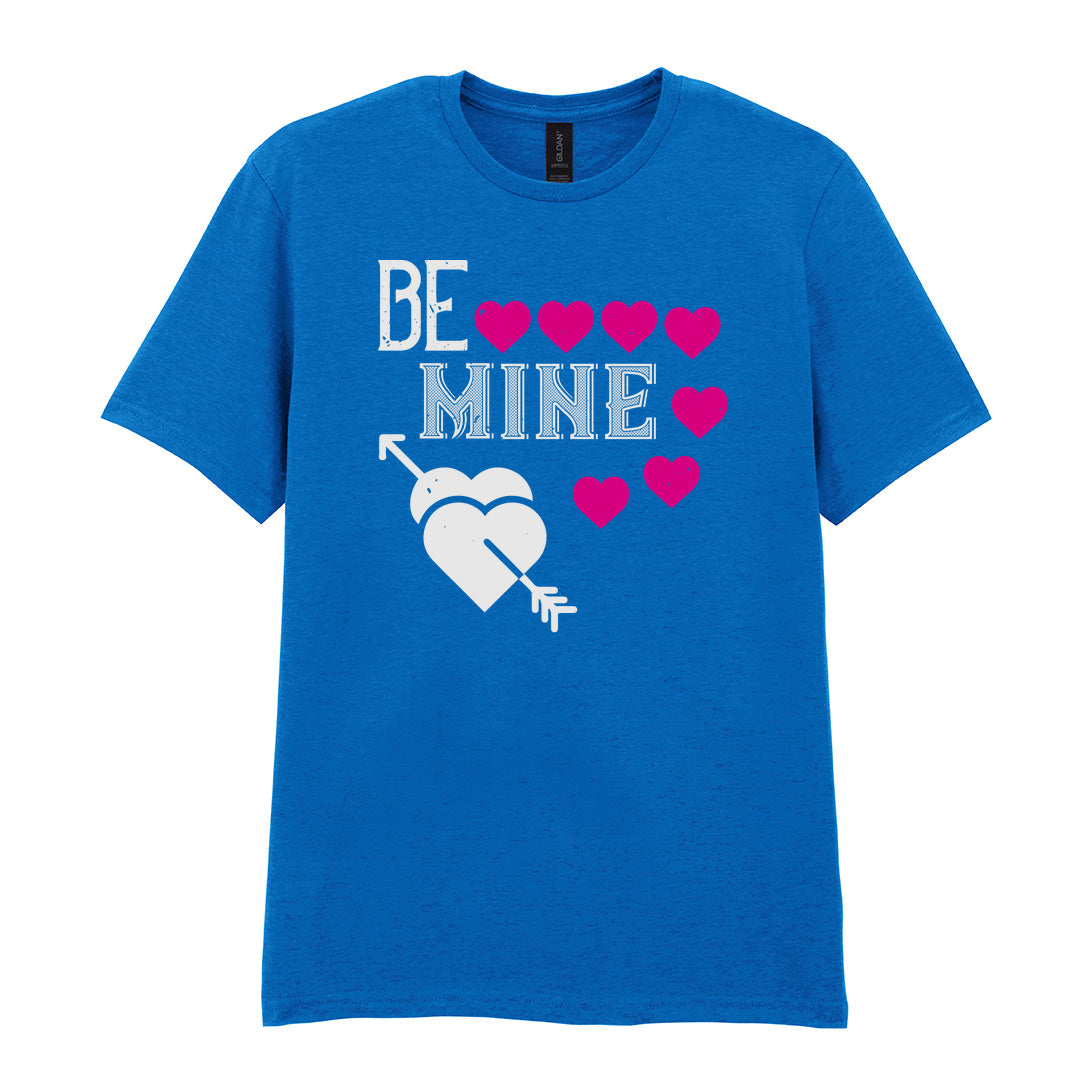 IPRINTOP Be Mine Graphic T-Shirt in Royal - decorative love-themed lettering