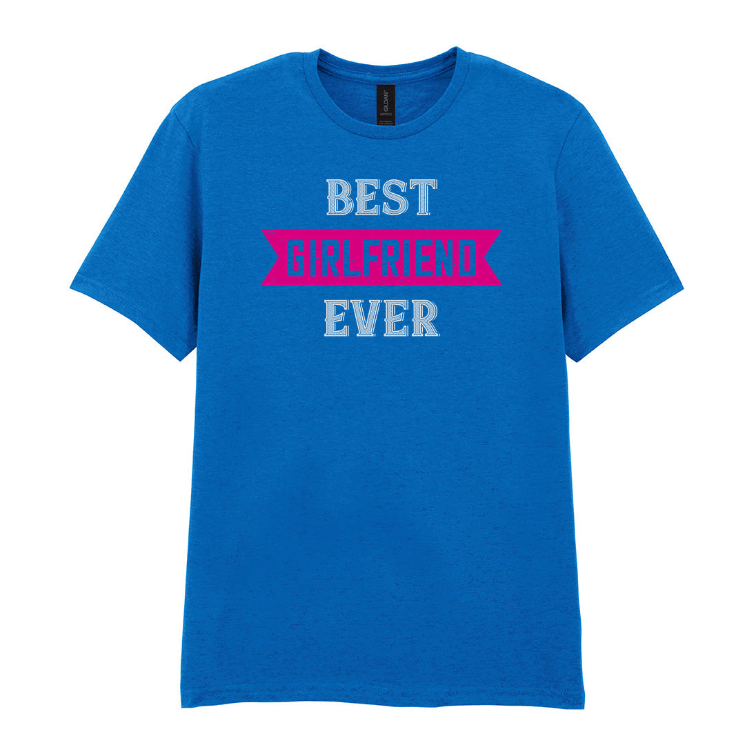 IPRINTOP Best Girlfriend Ever Graphic T-Shirt in Royal - pink banner and white lettering