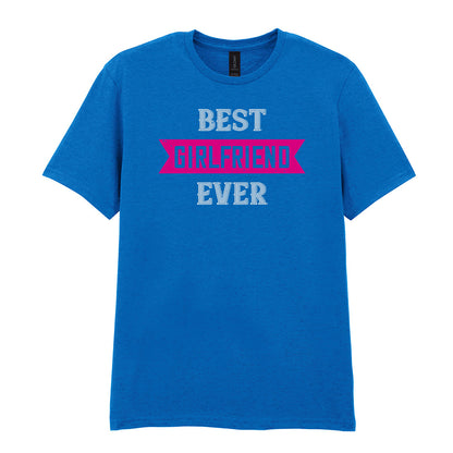 IPRINTOP Best Girlfriend Ever Graphic T-Shirt in Royal - pink banner and white lettering