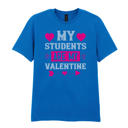 IPRINTOP My Students Are My Valentine Graphic T-Shirt in Royal - decorative love-themed lettering
