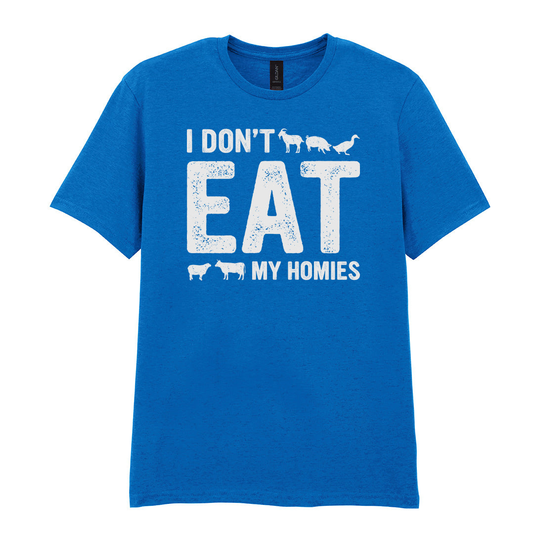 IPRINTOP I Don't Like My Homies Graphic T-Shirt in Royal - I Don't Eat My Homies animal lettering