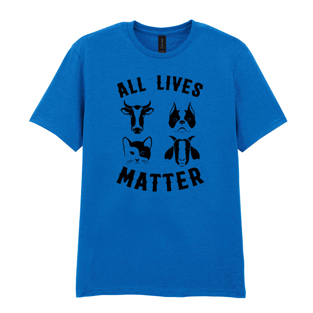 IPRINTOP All Lives Matter Graphic T-Shirt in Royal - four animal faces