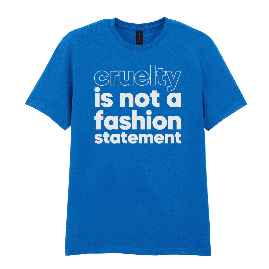 IPRINTOP Cruelty Is Not A Fashion Statement Graphic T-Shirt in Royal - Cruelty Is Not a Fashion Statement