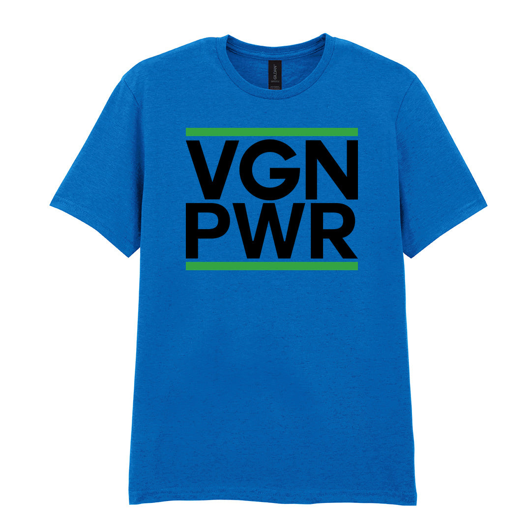 IPRINTOP VGN PWR Graphic T-Shirt in Royal - VGN PWR lettering with green stripes