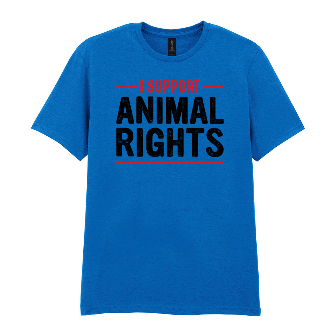 IPRINTOP I Support Animal Rights Graphic T-Shirt in Royal - animal rights lettering