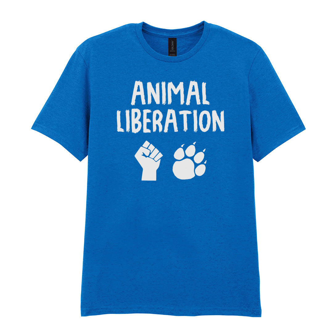 IPRINTOP Animal Liberation Graphic T-Shirt in Royal - raised fist and animal paw