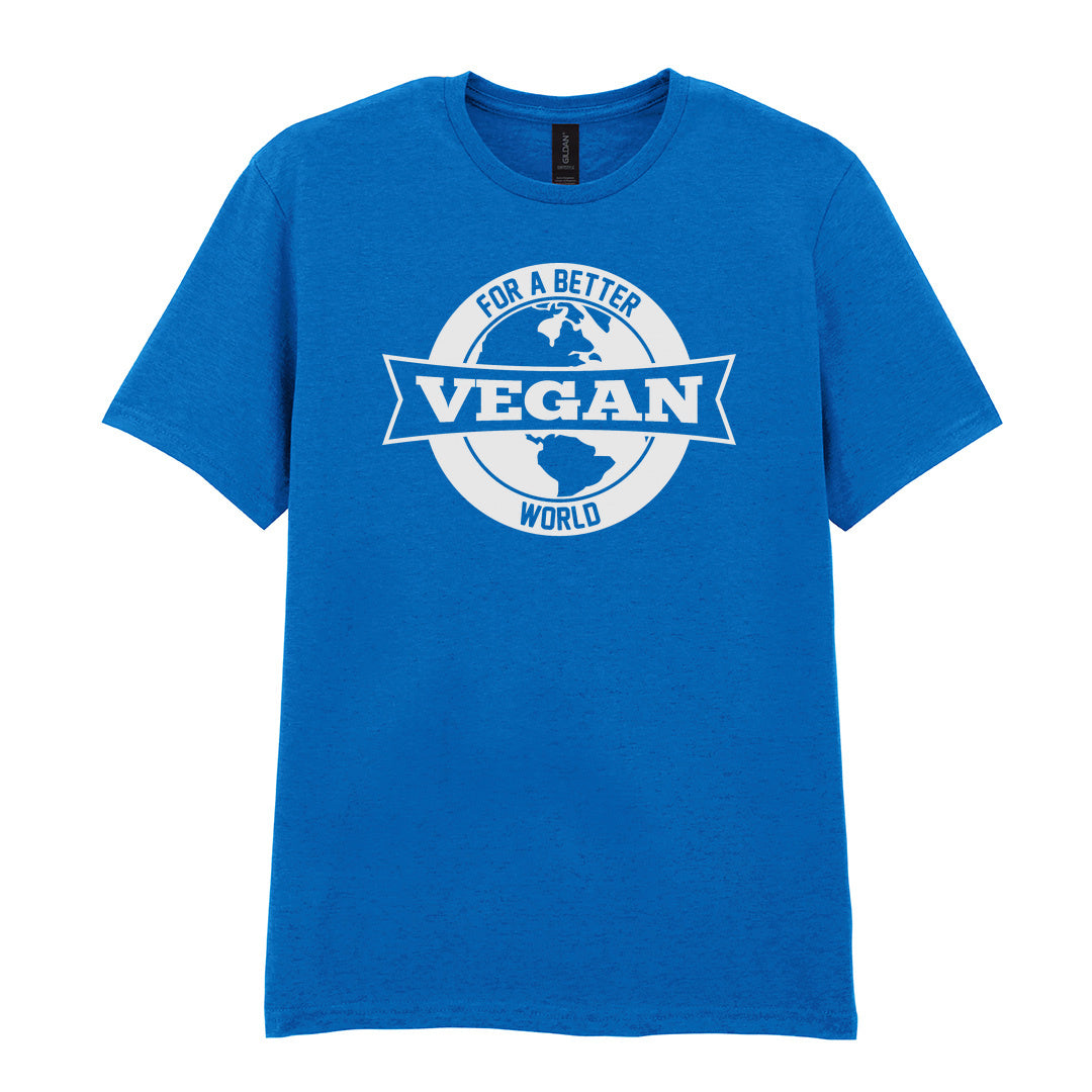 IPRINTOP For Better Vegan World Graphic T-Shirt in Royal - Vegan globe emblem