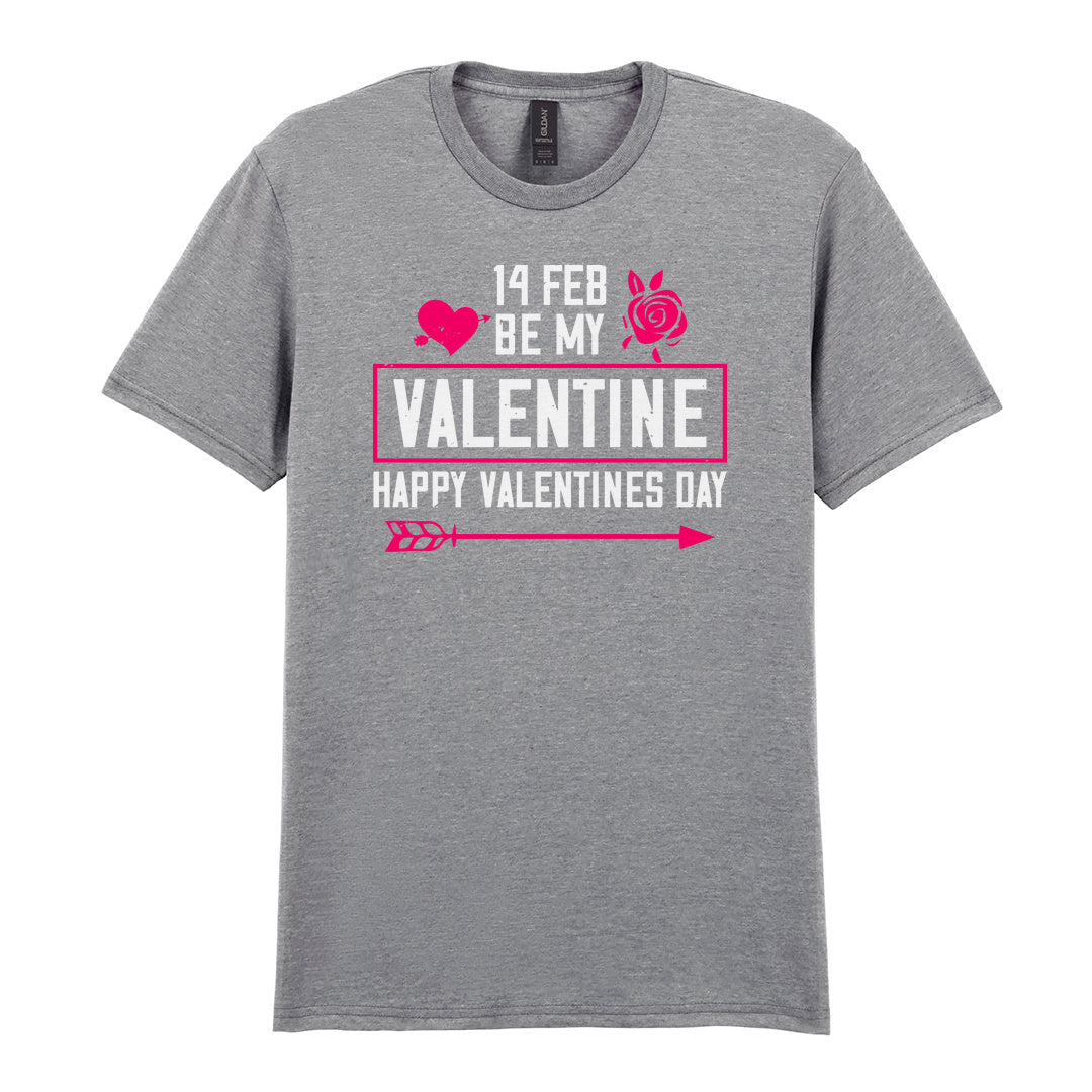 IPRINTOP Be My Valentine Graphic T-Shirt in RS Sports Grey - decorative love-themed lettering