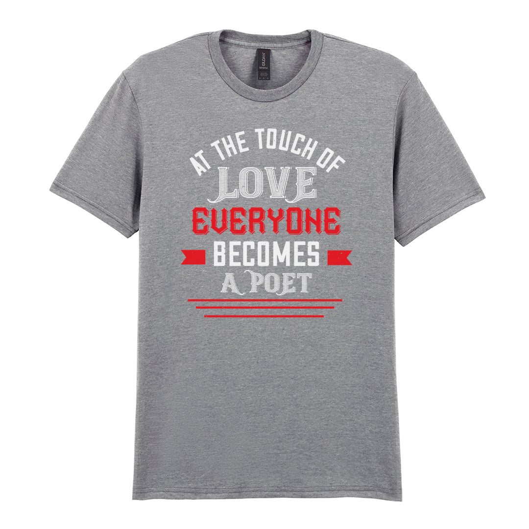 IPRINTOP At the Touch of Love Graphic T-Shirt in RS Sports Grey - white and red poetry quote