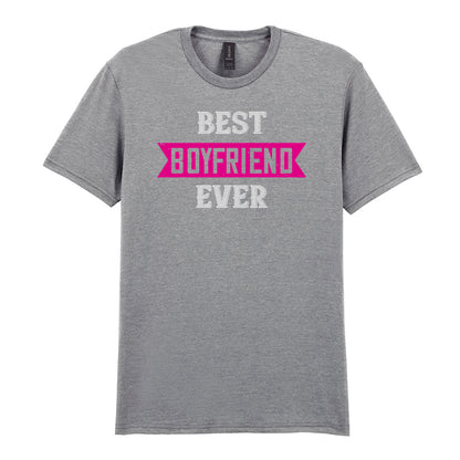 IPRINTOP Best Boyfriend Ever Graphic T-Shirt in RS Sports Grey - pink banner and white lettering