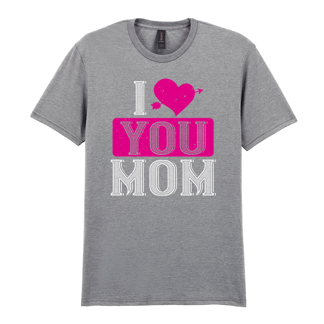 IPRINTOP I Love You Mom Graphic T-Shirt in RS Sports Grey - decorative love-themed lettering