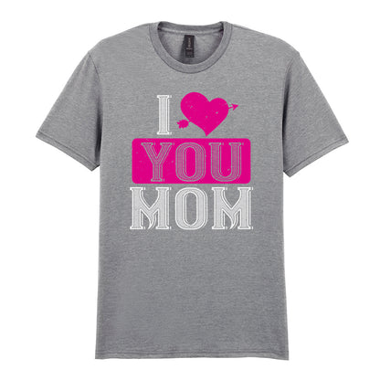 IPRINTOP I Love You Mom Graphic T-Shirt in RS Sports Grey - decorative love-themed lettering