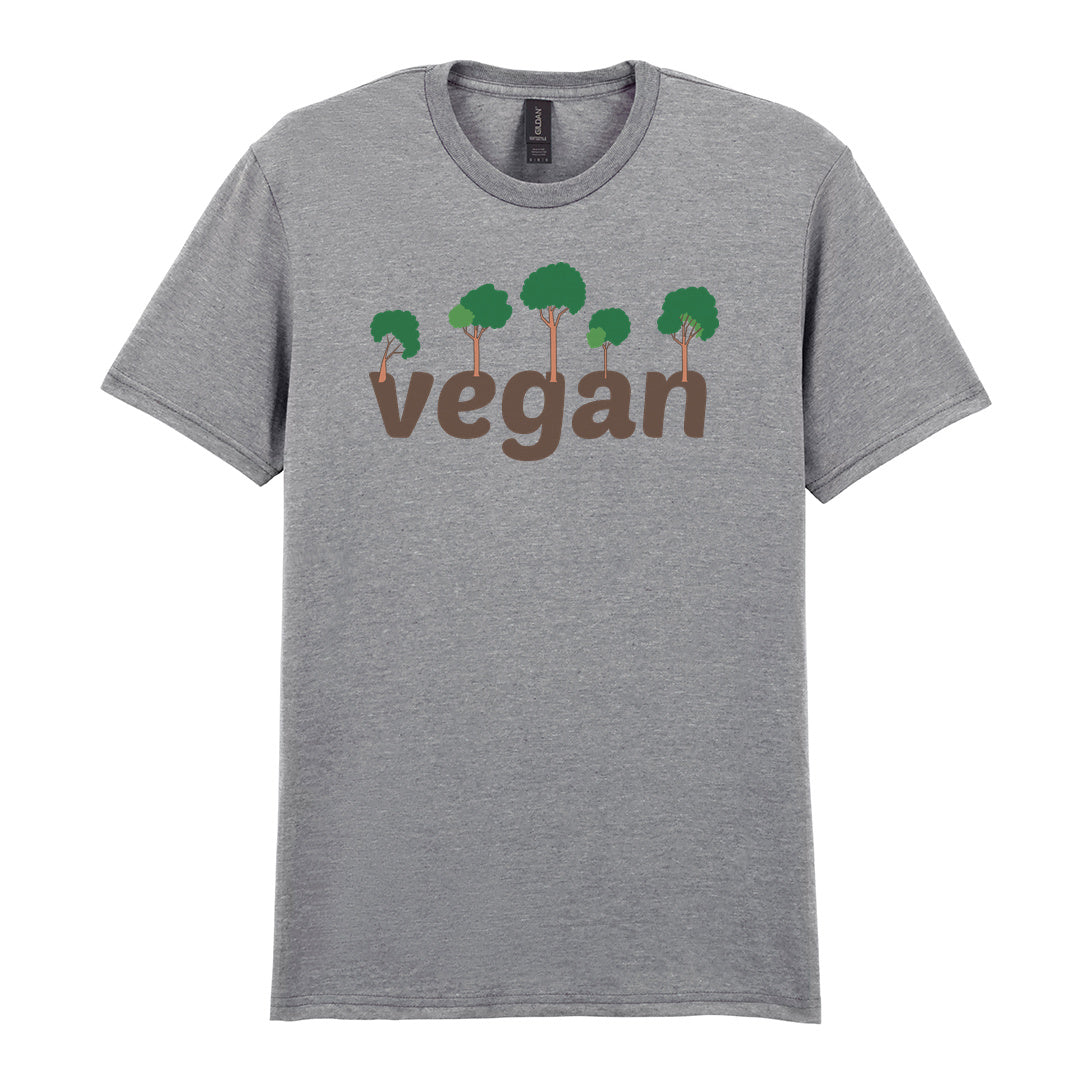 IPRINTOP Embrace Vegan Vibes Graphic T-Shirt in RS Sports Grey - Vegan wordmark with trees