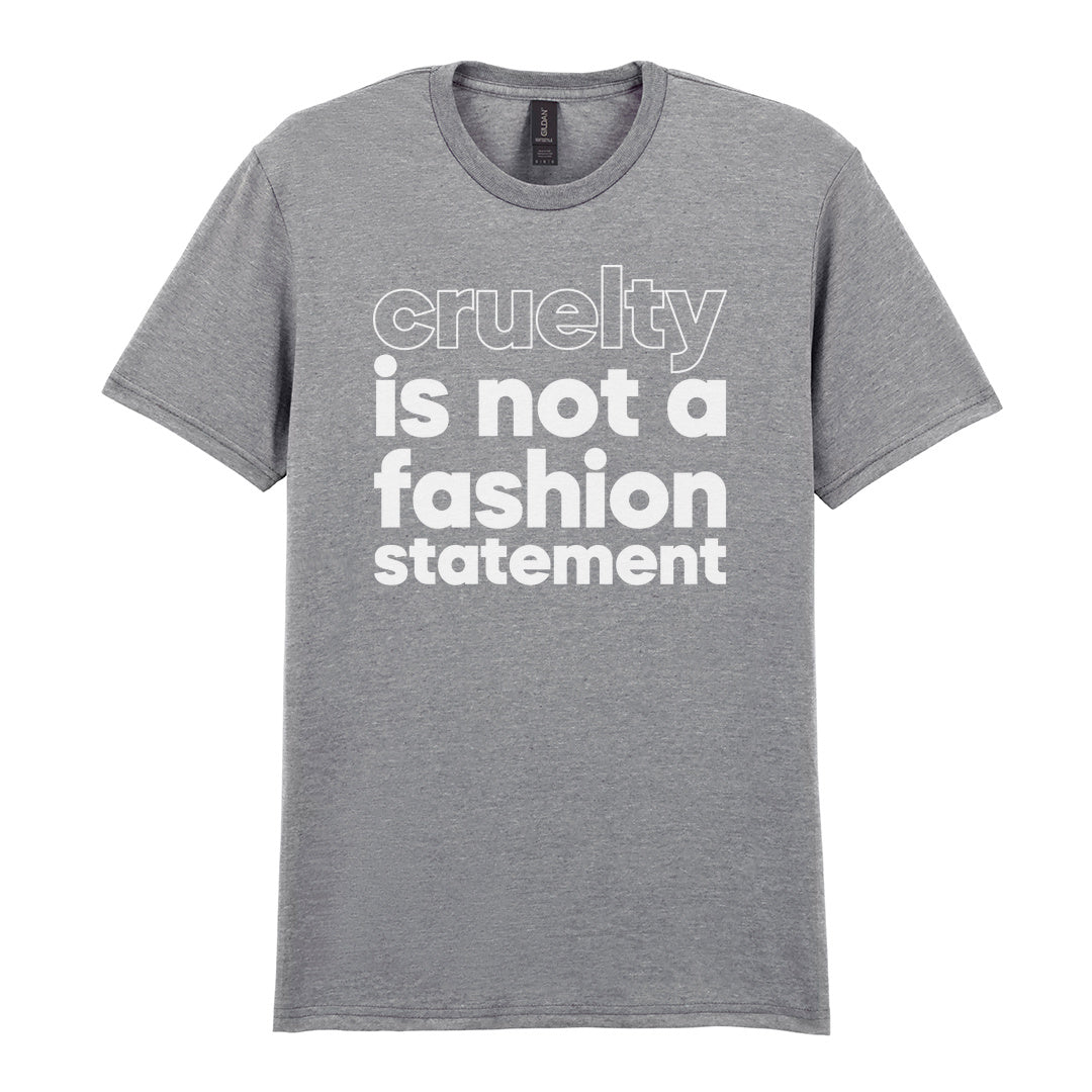 IPRINTOP Cruelty Is Not A Fashion Statement Graphic T-Shirt in RS Sports Grey - Cruelty Is Not a Fashion Statement
