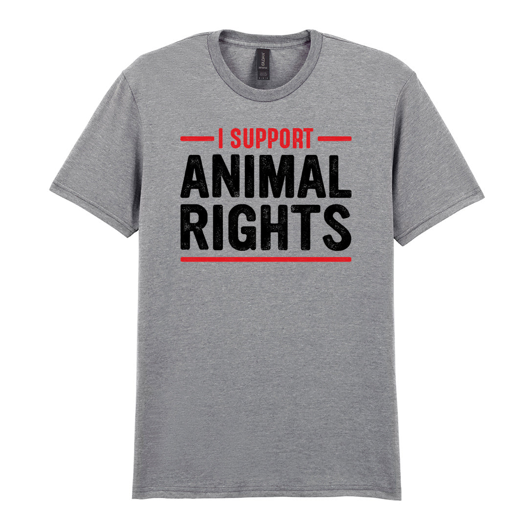 IPRINTOP I Support Animal Rights Graphic T-Shirt in RS Sports Grey - animal rights lettering