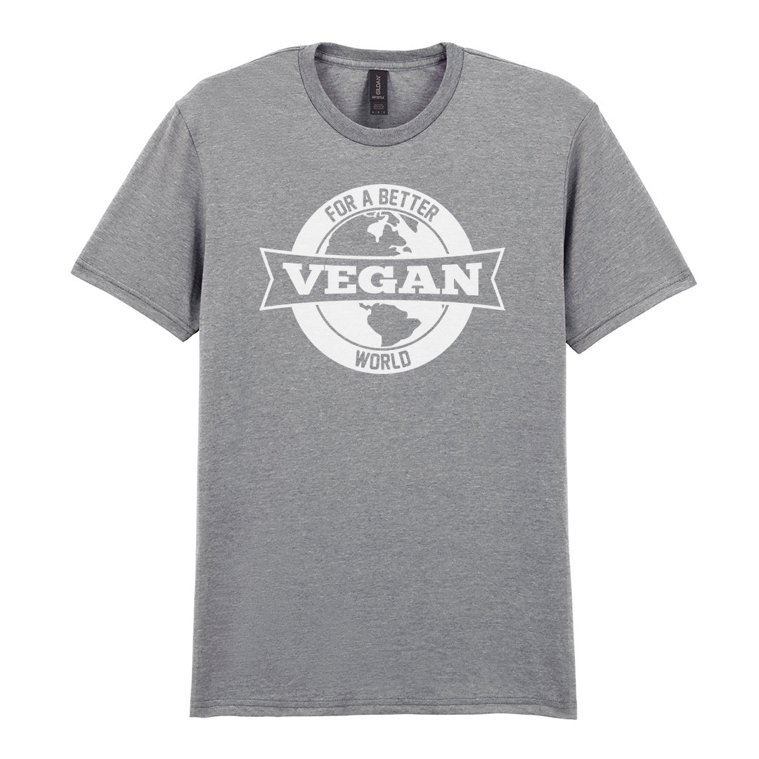 IPRINTOP For Better Vegan World Graphic T-Shirt in RS Sports Grey - Vegan globe emblem