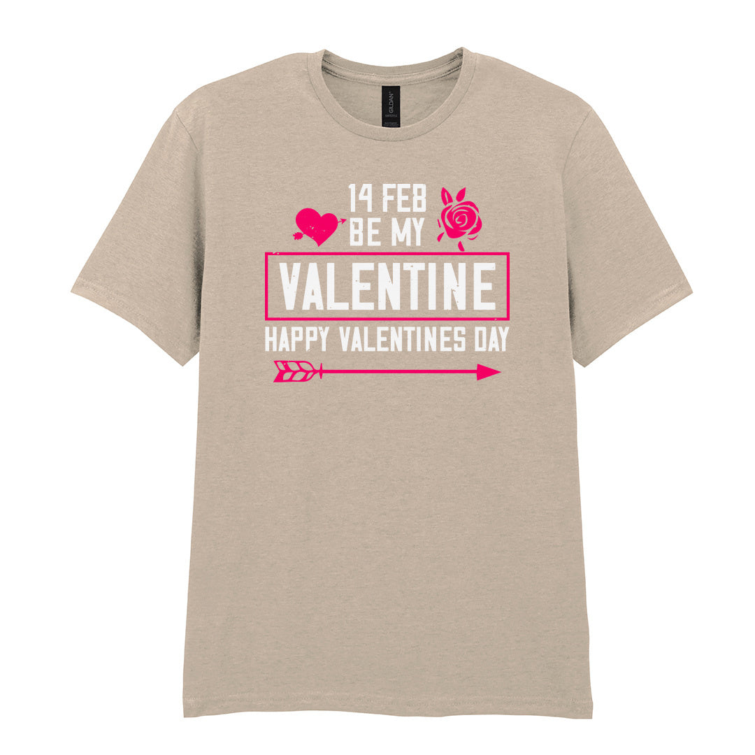 IPRINTOP Be My Valentine Graphic T-Shirt in Sand - decorative love-themed lettering