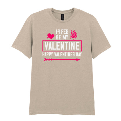 IPRINTOP Be My Valentine Graphic T-Shirt in Sand - decorative love-themed lettering