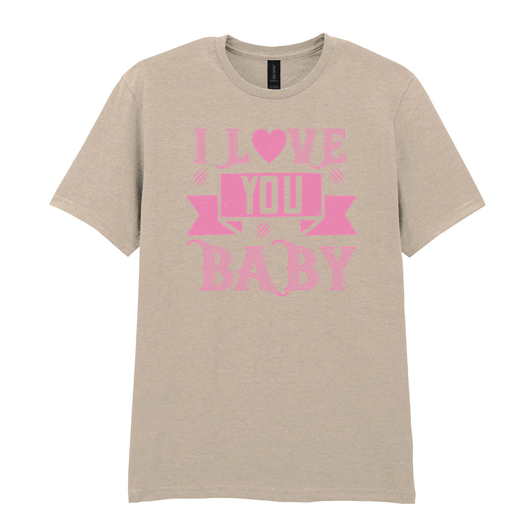 IPRINTOP I Love You Baby Graphic T-Shirt in Sand - decorative love-themed lettering