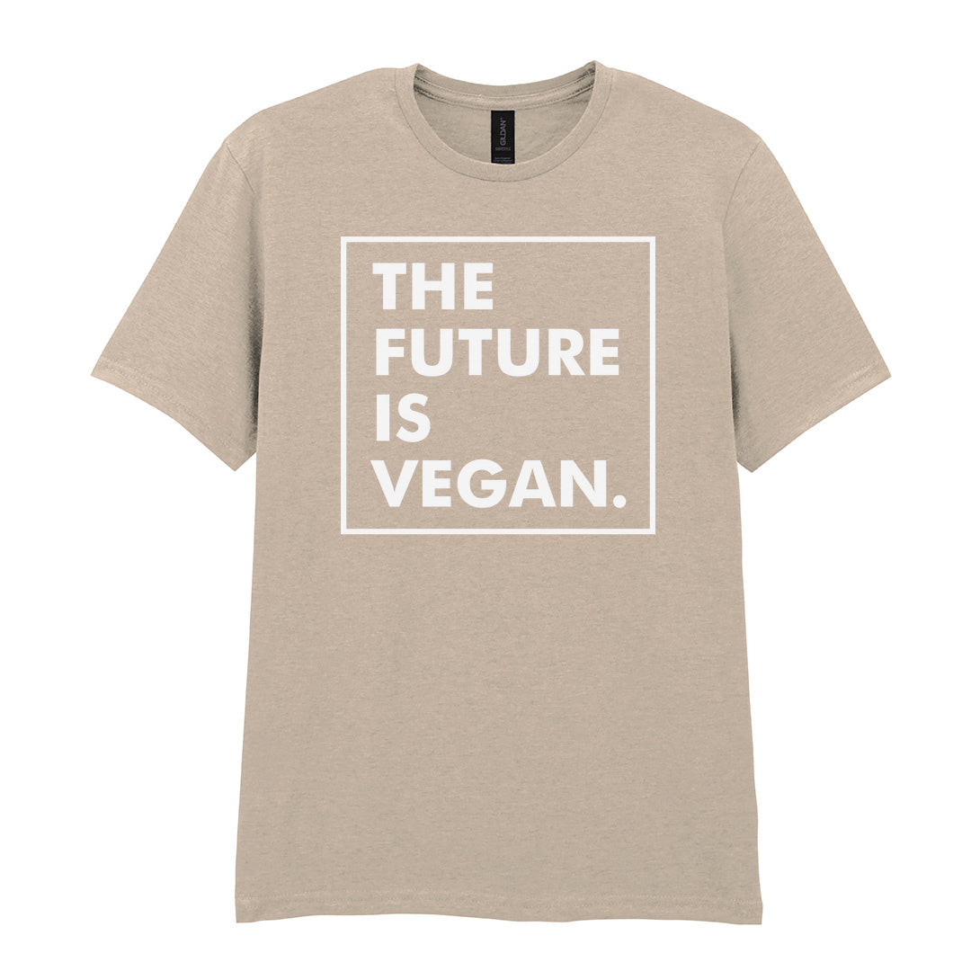 IPRINTOP The Future Is Vegan Graphic T-Shirt in Sand - The Future Is Vegan framed lettering