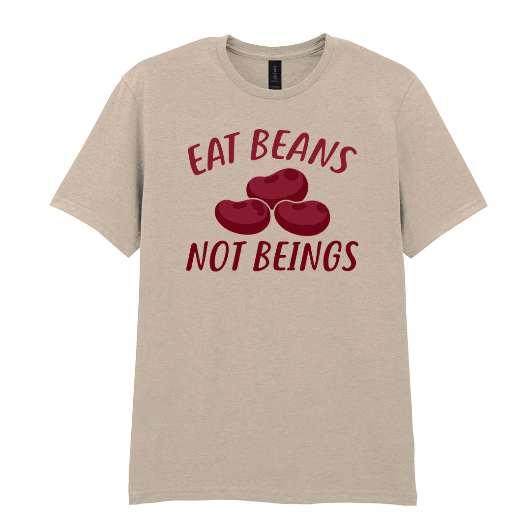 IPRINTOP Eat Beans Not Beings Graphic T-Shirt in Sand - red beans and Eat Beans Not Beings