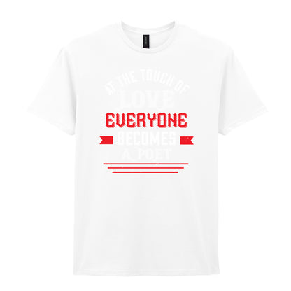 IPRINTOP At the Touch of Love Graphic T-Shirt in White - white and red poetry quote