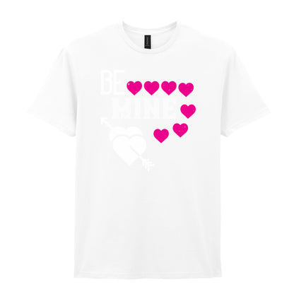 IPRINTOP Be Mine Graphic T-Shirt in White - decorative love-themed lettering