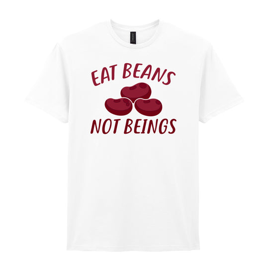 IPRINTOP Eat Beans Not Beings Graphic T-Shirt in White - red beans and Eat Beans Not Beings