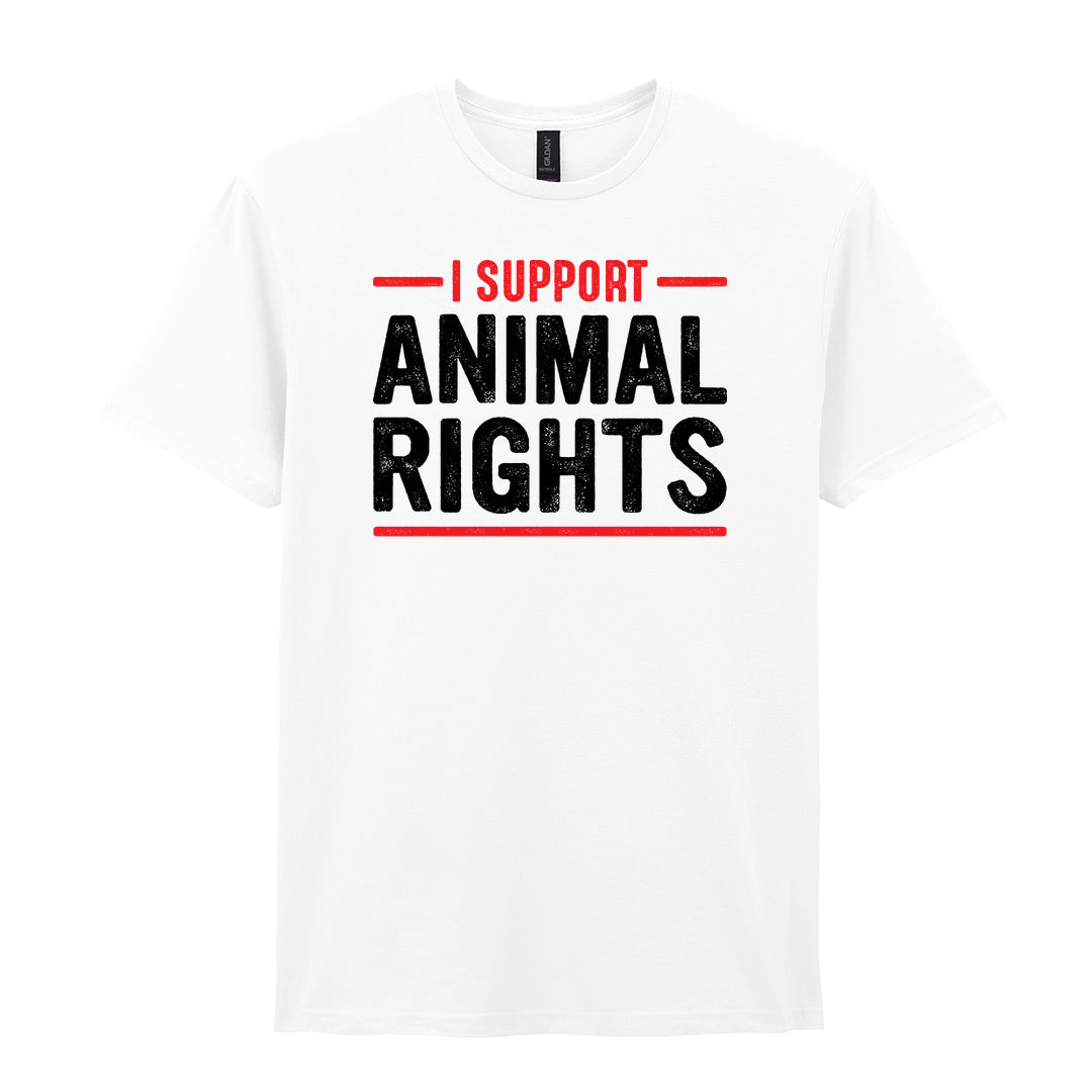 IPRINTOP I Support Animal Rights Graphic T-Shirt in White - animal rights lettering