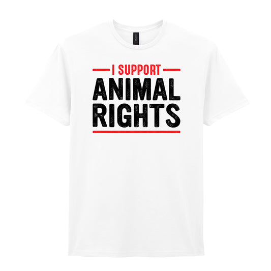 IPRINTOP I Support Animal Rights Graphic T-Shirt in White - animal rights lettering